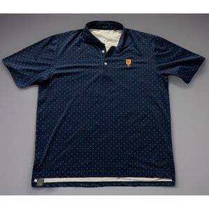 Turtleson Short Sleeve Golf Polo Shirt Blue Polka Dot Embroidered Logo XL JBHS